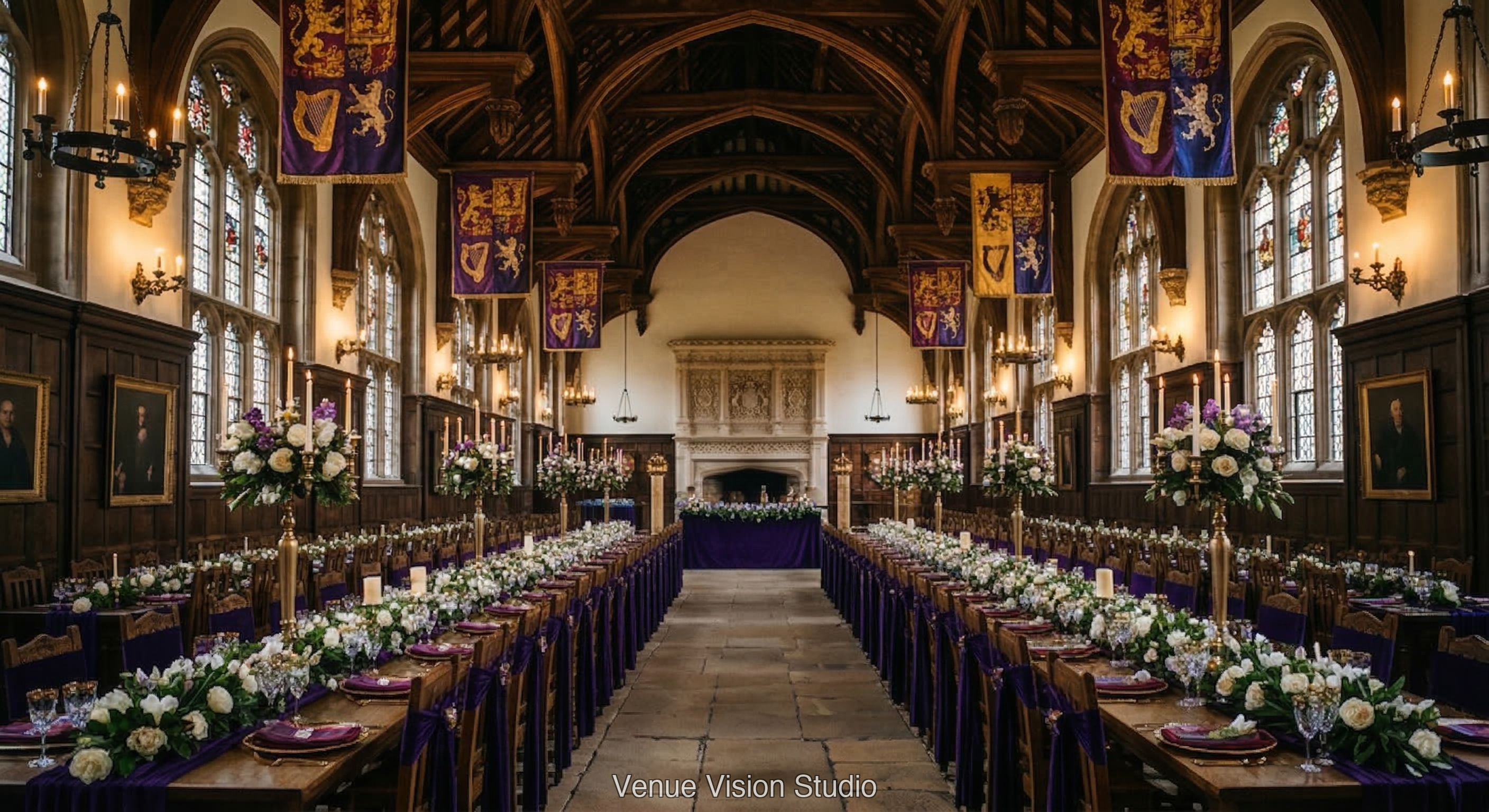 Ashstone University - Reception Room - Royal Coronation wedding theme - AI Visualisation