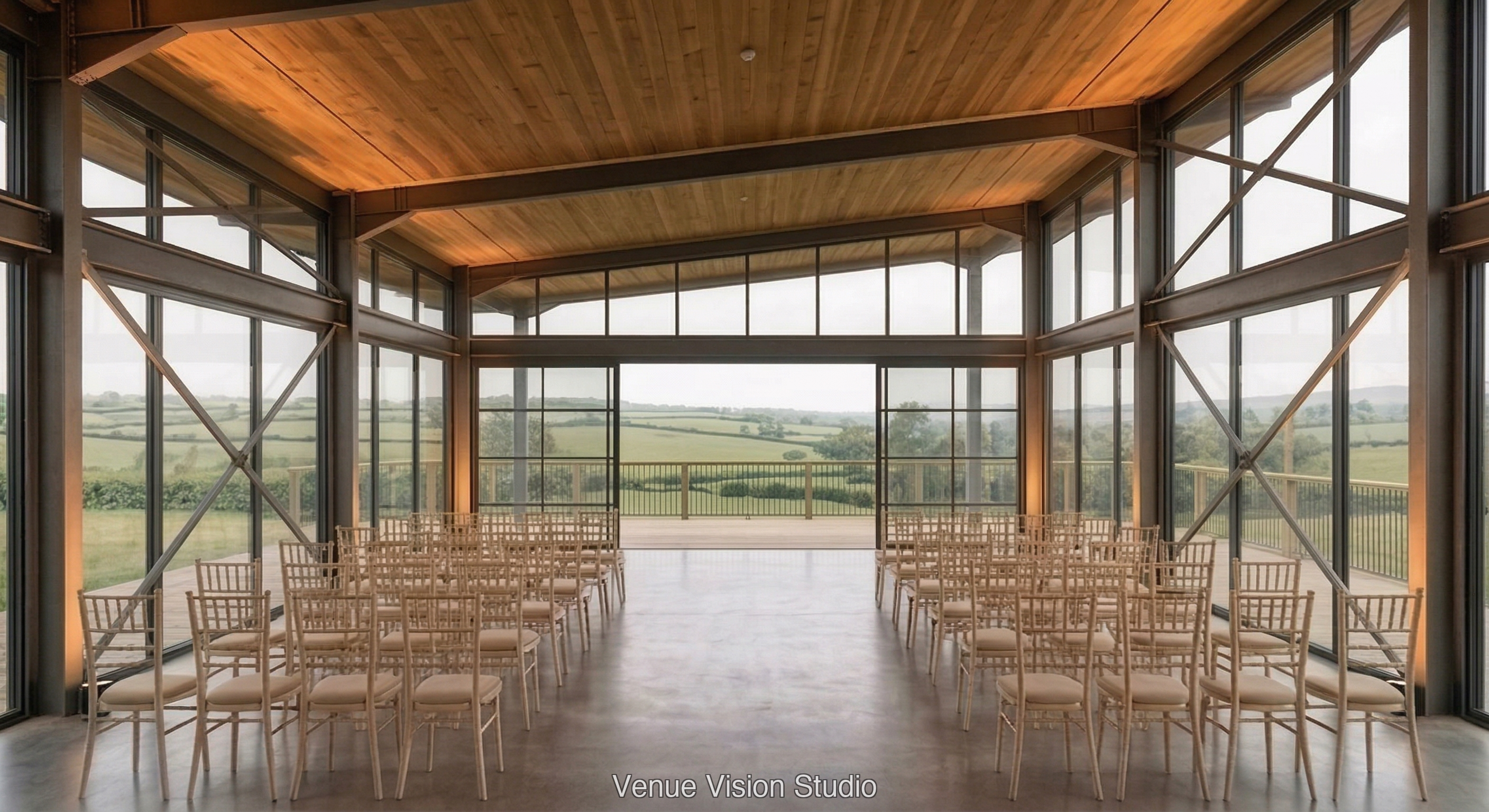 Wedding ceremony room before styling