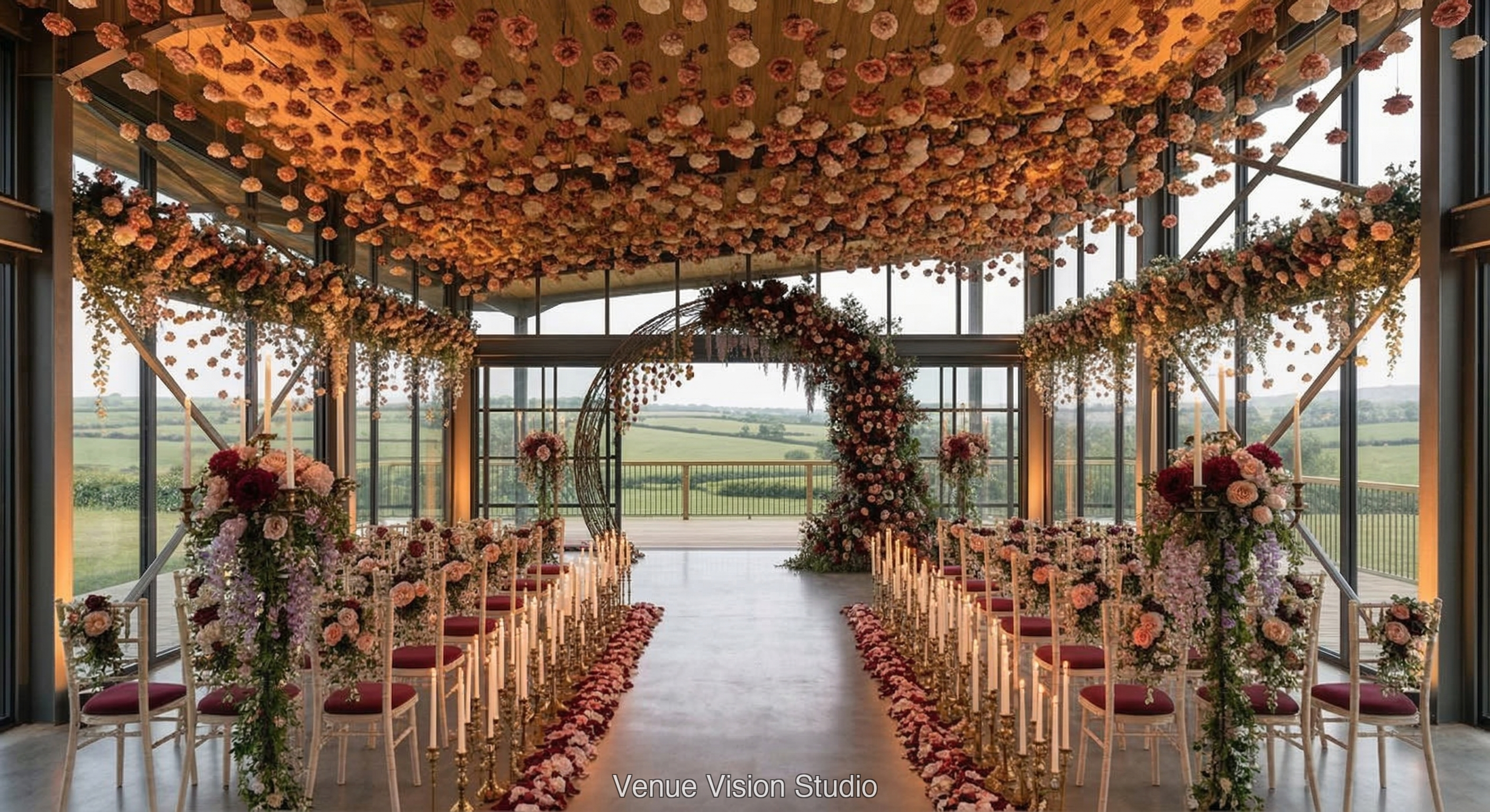 Clearview Barn - Ceremony Room - Alta Moda wedding theme - AI Visualisation