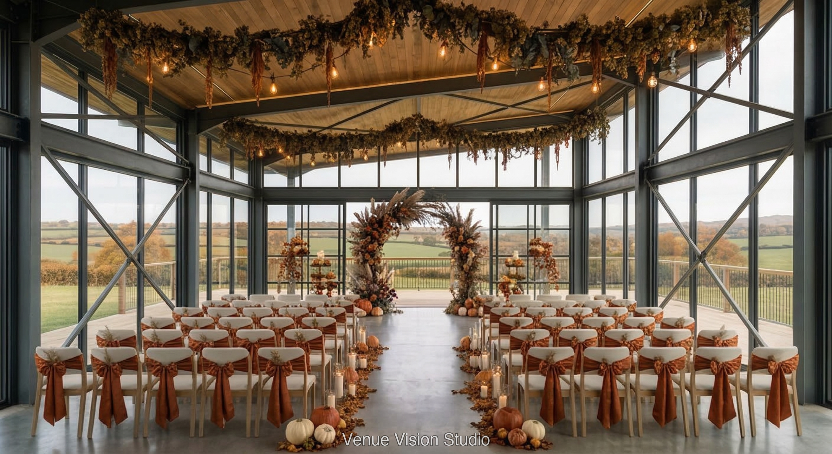 Clearview Barn - themed wedding visualisation
