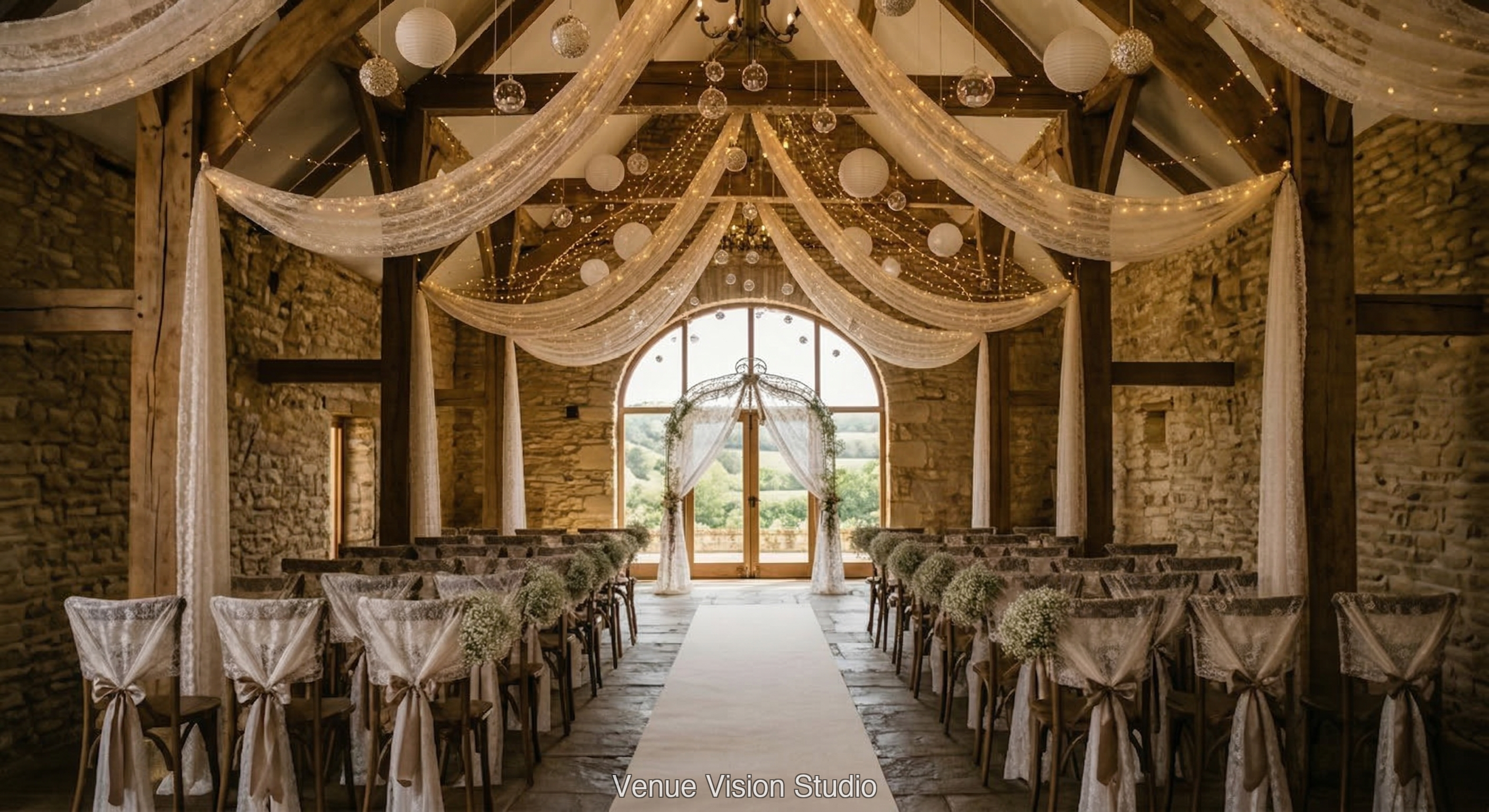 Meadowbrook Barn - themed wedding visualisation
